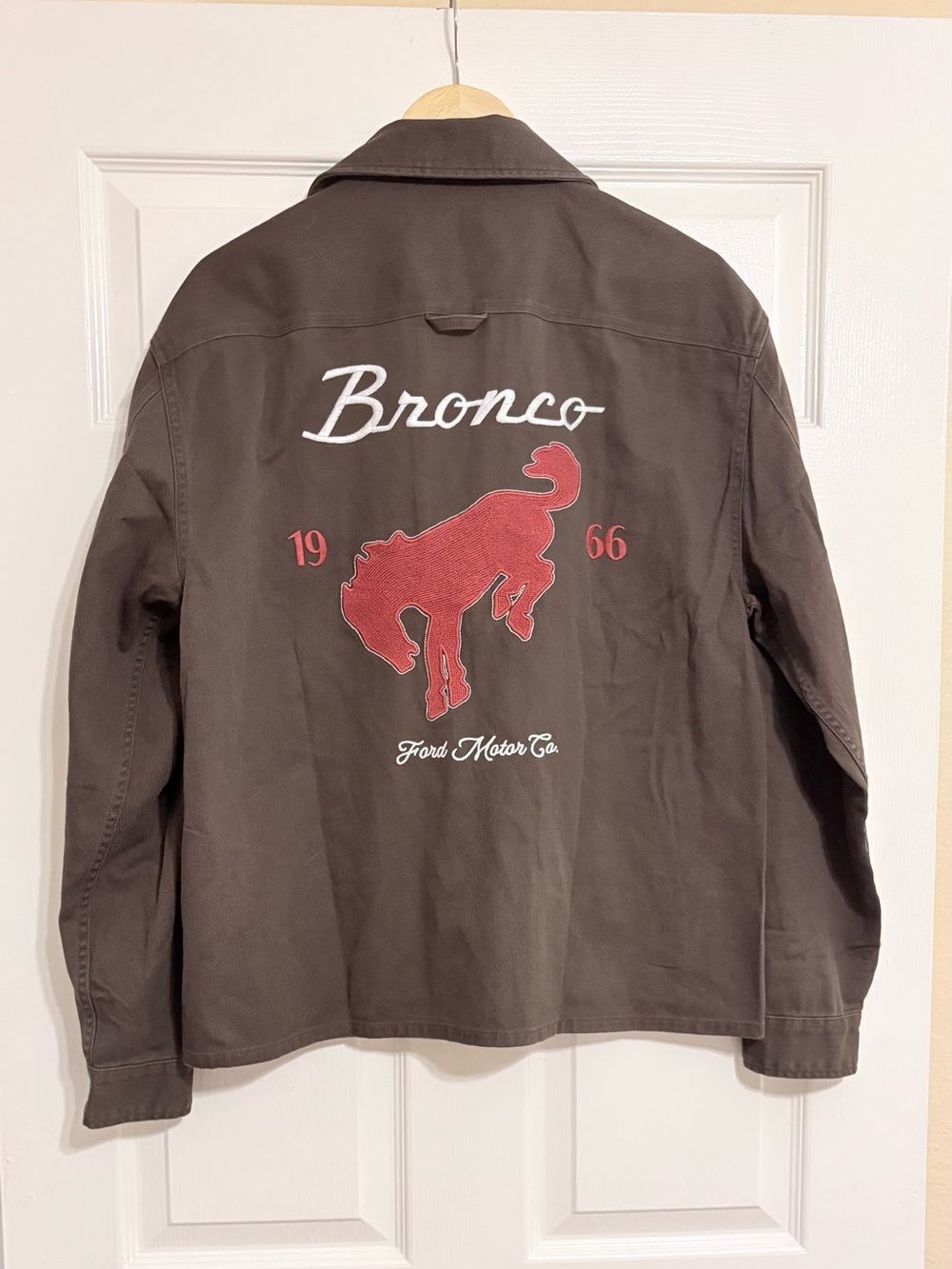 A&F Brown Cotton Twill Ford Bronco Shirt Jacket NWT